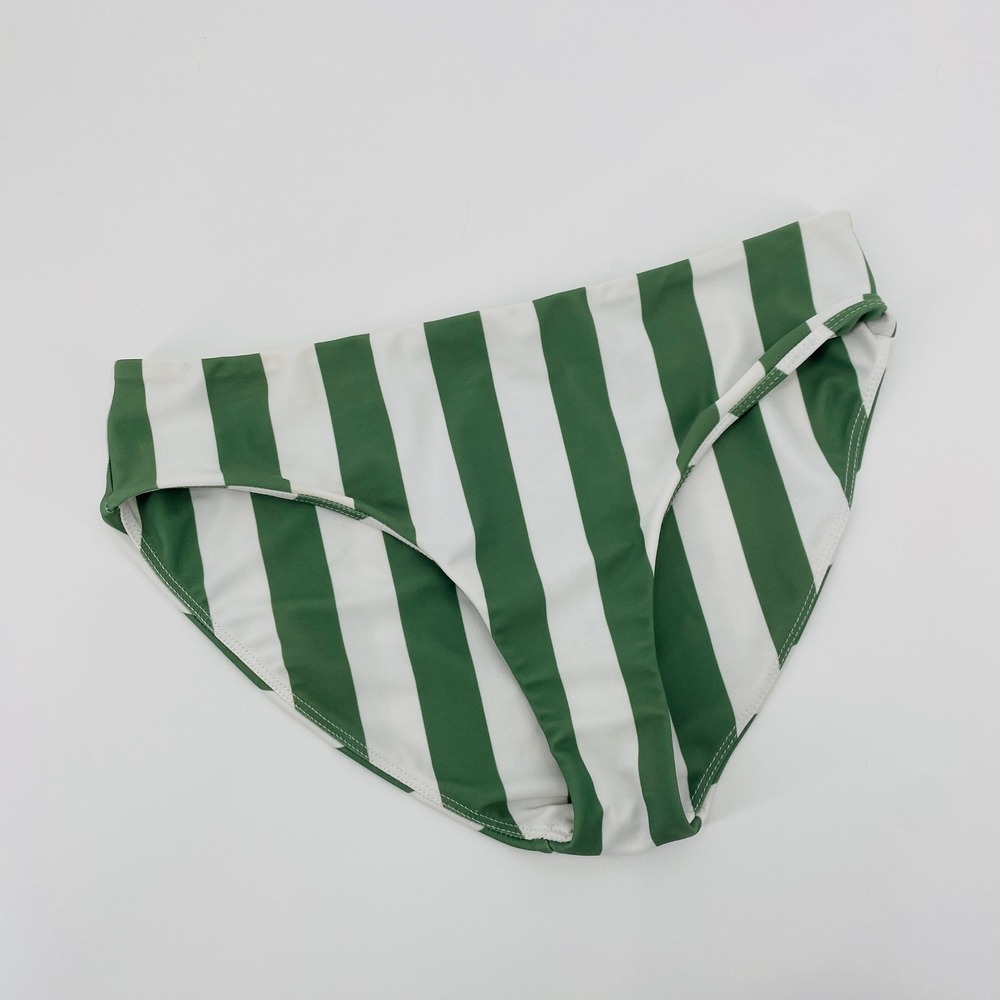 MIKOH Bikini Bottoms Womens Small Green Striped  Swim‎